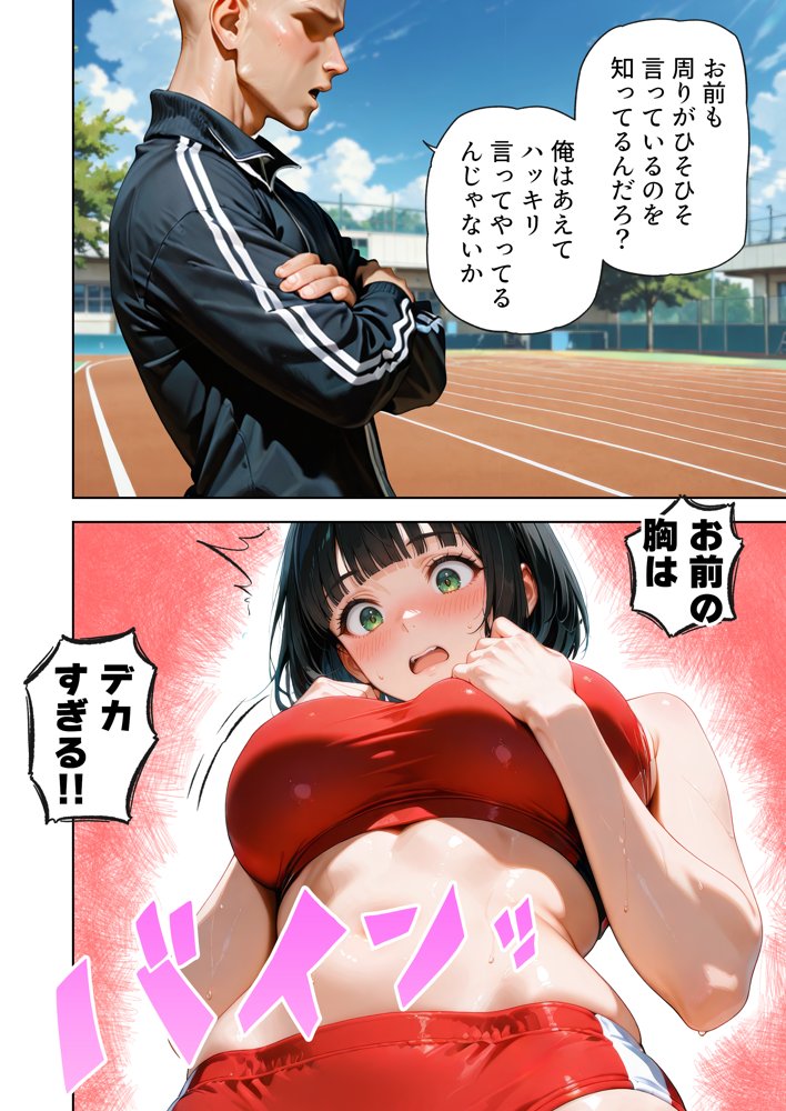巨乳が暴れて走れませんッ！ 補欠落ちした陸上部元エースがコーチに秘密の特訓を指導してもらう話