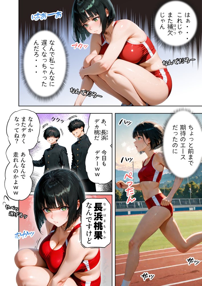 巨乳が暴れて走れませんッ！ 補欠落ちした陸上部元エースがコーチに秘密の特訓を指導してもらう話